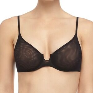 La Perla Sexy Town Black Sheer Mesh Underwire Bra Made in Italy Size 32 1